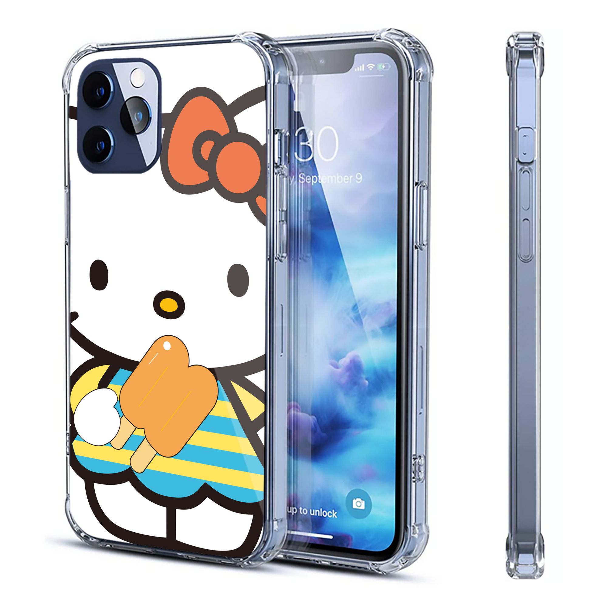 （画像用） Hello Kitty ハローキティ 【iPhone 12シリーズ対応】透明スマホケース（クリアソフトケース）